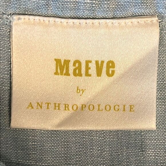 Maeve‎ by Anthropologie 100% Linen Lace Up Top in Seafoam Size 8 (fits larger) - Picture 11 of 14